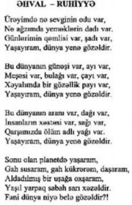 Ürəyimdə bir həsrətin qəmi var - Mirvarid Dilbazinin şeirləri