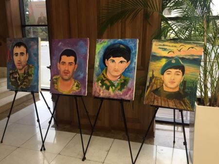 Şəhid portretlərindən ibarət sərgi keçirilib - Fotolar