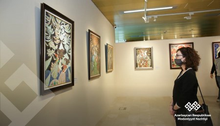 Xalq rəssamının Novruzla bağlı sərgisi açılıb - Fotolar