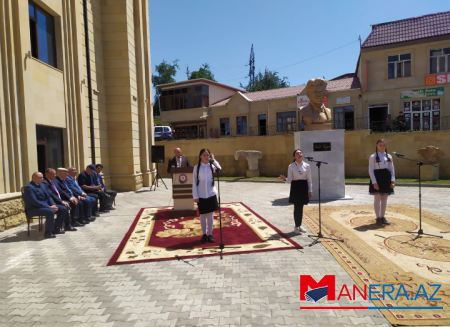 Gədəbəydə Səməd Vurğunun büstünün açılışı olub (FOTOLAR)