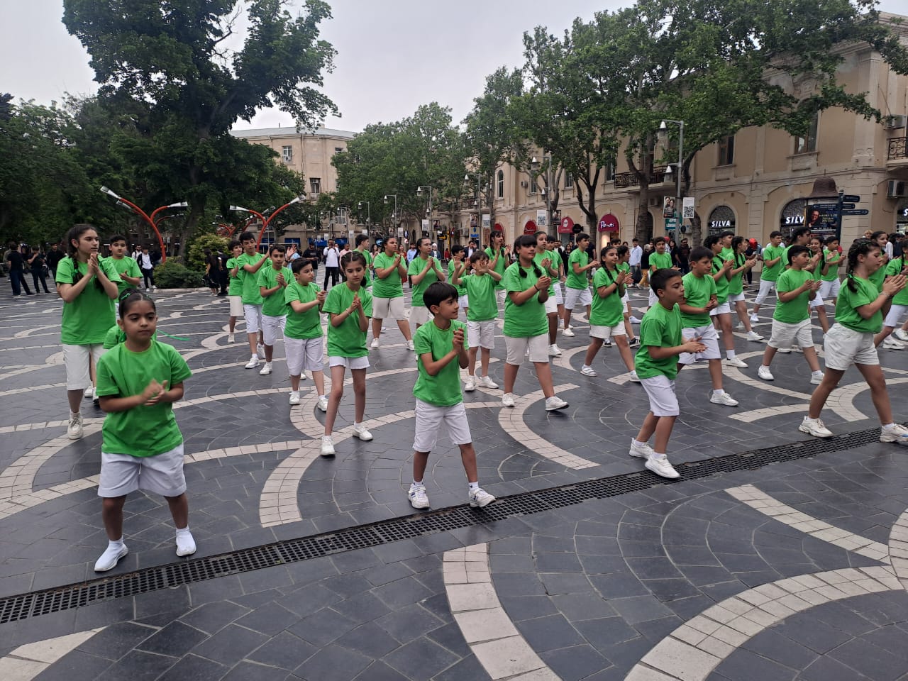 "Yaşıl dünya naminə həmrəylik ili" ilə bağlı məktəblilərdən fləşmob - Fotolar