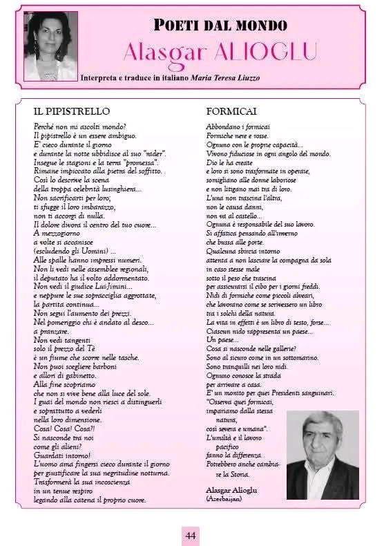 Azərbaycanlı şairin şeirləri İtaliya mətbuatında Azərbaycanlı şairin şeirləri İtaliya mətbuatında