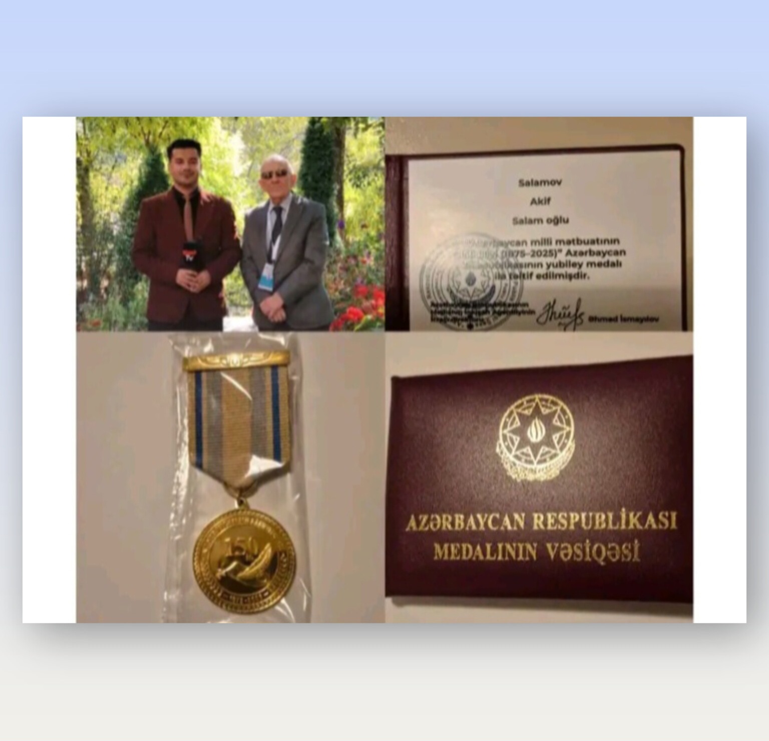 Əməkdar jurnalist Akif Salam təltif edilib