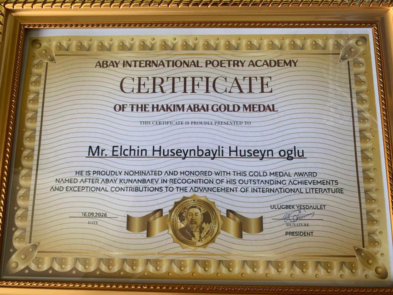 Elçin Hüseynbəyli nüfuzlu beynəlxalq mükafata layiq görülüb